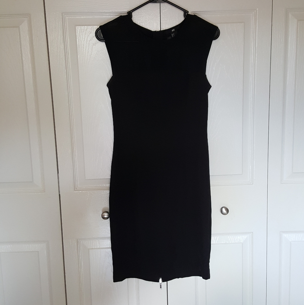 H&M sheer mesh, women's zip up midi body c…